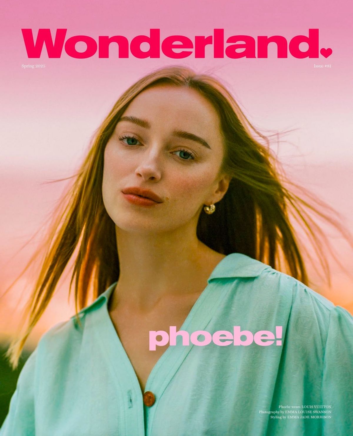 Phoebe Dynevor covers Wonderland Magazine, February 2025