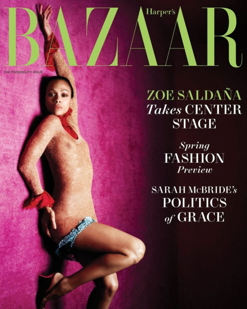 Zoe Saldana for US Harper's Bazaar, February 2025