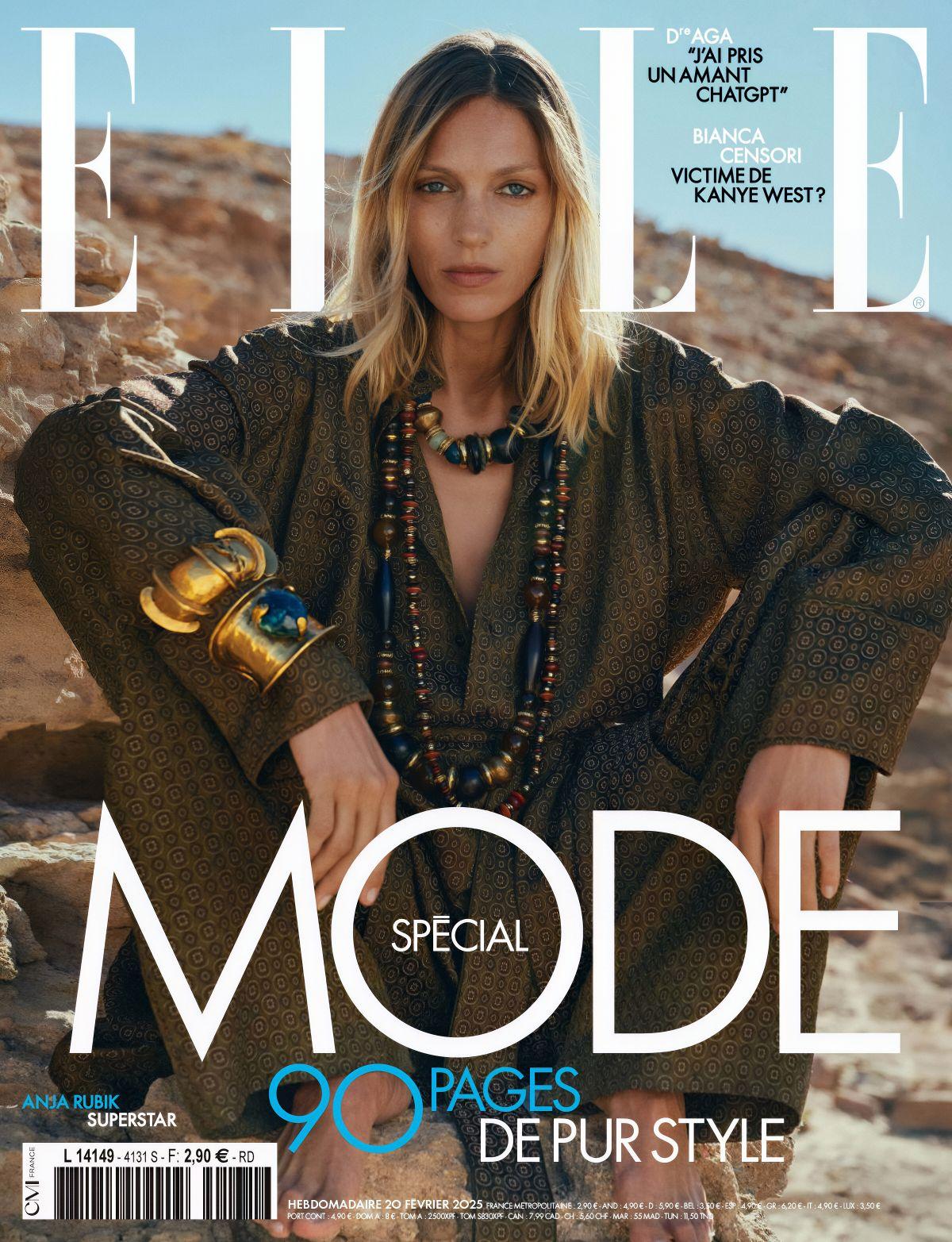 Anja Rubik for Elle France Feature, February 2025