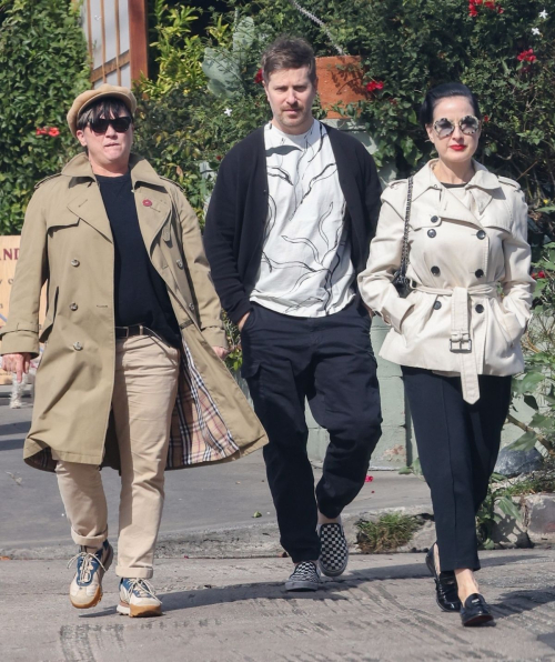 Dita Von Teese & Adam Rajcevich Out for Lunch in Los Feliz, February 2025