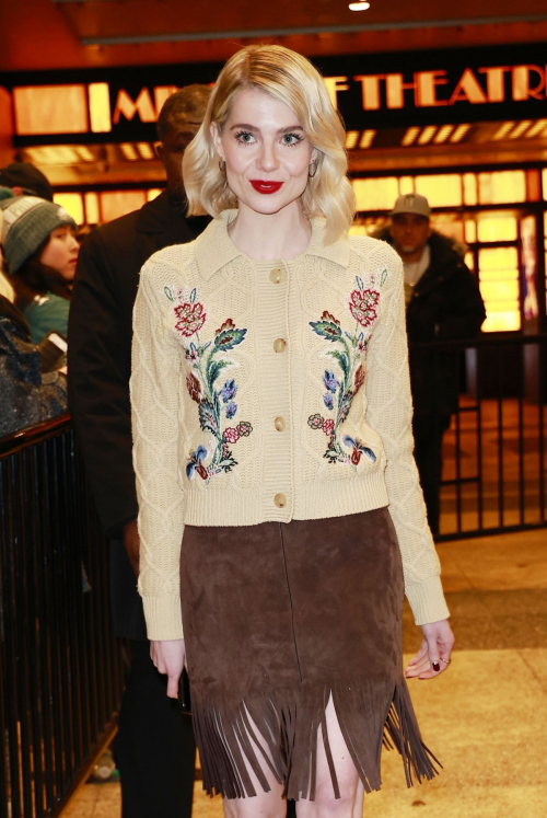 Lucy Boynton Leaves CBS Mornings Studio, February 2025