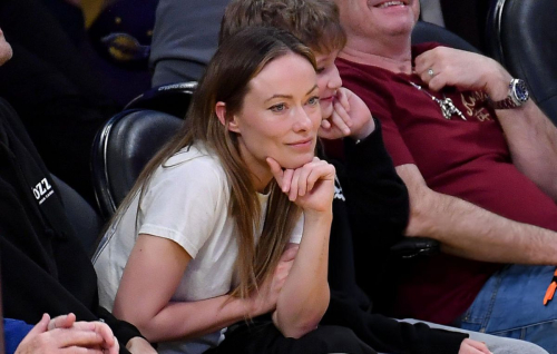 Olivia Wilde at Lakers vs Warriors Game, February 2025 9