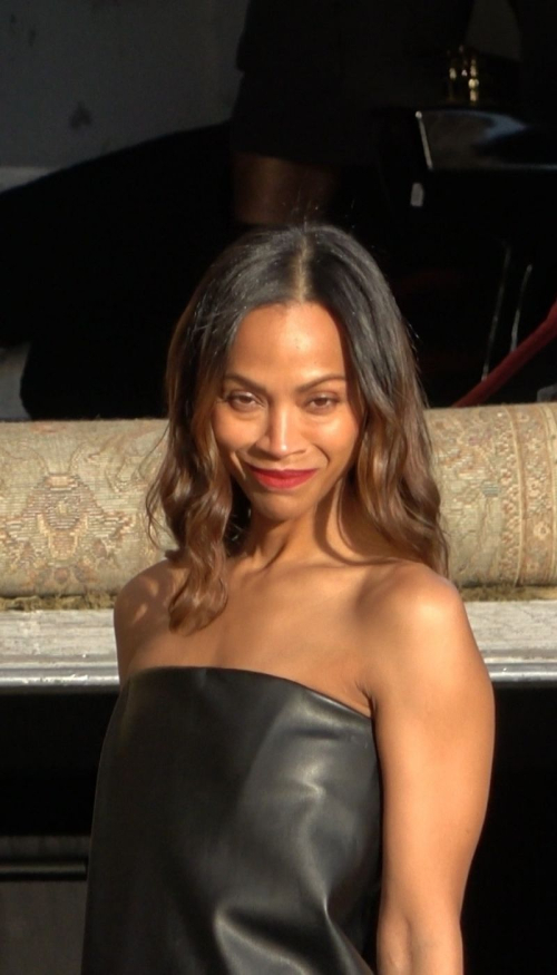 Zoe Saldana Arrives at Jimmy Kimmel Live!, February 2025 5