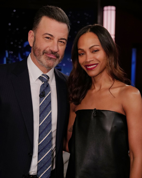 Zoe Saldana at Jimmy Kimmel Live Appearance, Feb 2025 2