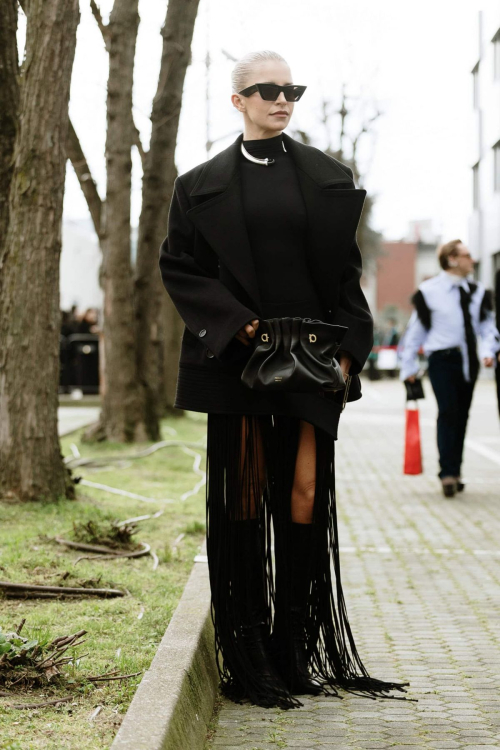 Caroline Daur at Ferragamo Fashion Show, Milan Fashion Week, March 2025