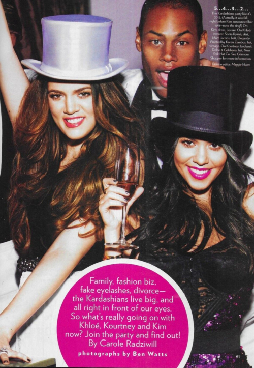 Kim, Kourtney and Khloe Kardashian in Glamour Magazine, January 2012 13