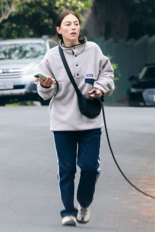 Ana Corrigan Out with Dog in Los Feliz, April 2025