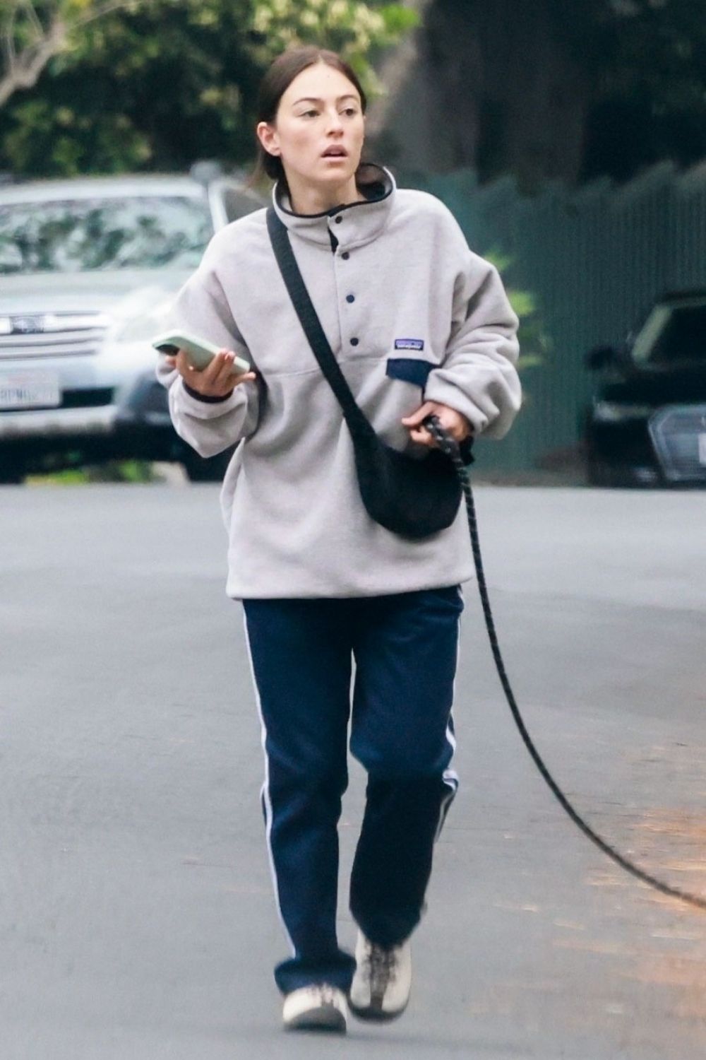 Ana Corrigan Out with Dog in Los Feliz, April 2025
