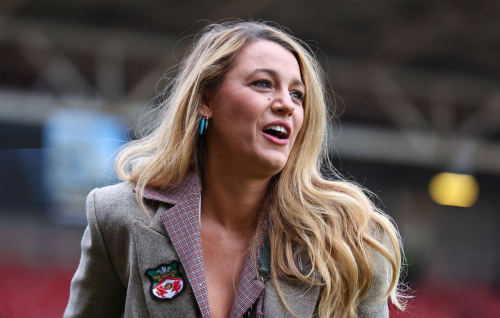 Blake Lively at Sky Bet Match Wrexham vs Charlton, April 2025 5