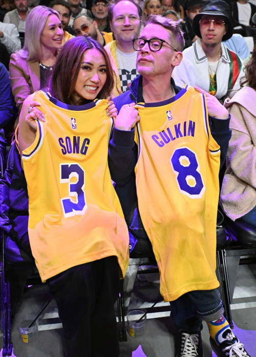 Brenda Song and Macaulay Culkin at NBA Game Los Angeles, April 2025 2
