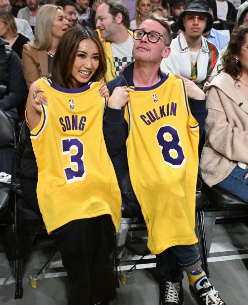 Brenda Song and Macaulay Culkin at NBA Game Los Angeles, April 2025 6