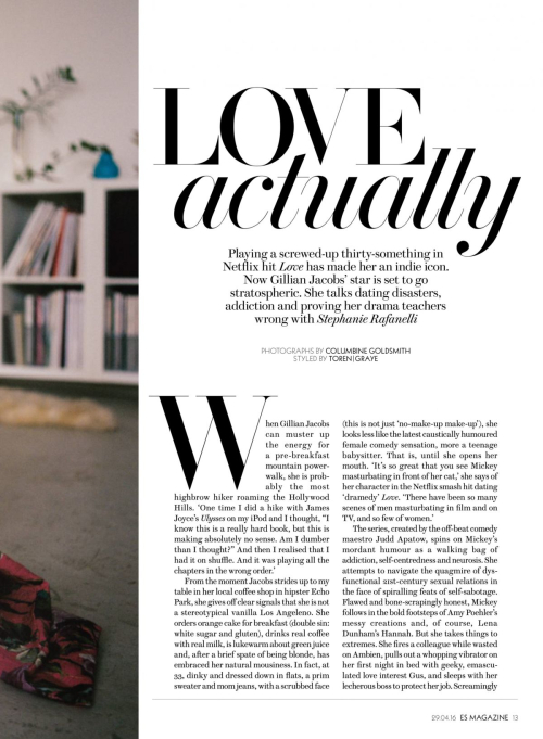 Gillian Jacobs in EveningStandard magazine, April 2016 4