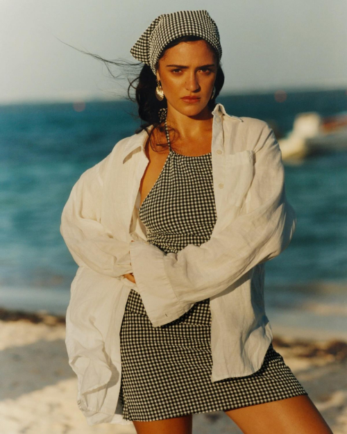 Luna Blaise for Hunza G Gingham Campaign, April 2025 5