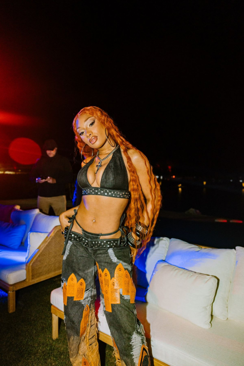 Megan Thee Stallion at Coachella, Revolve and Palm Tree Beach Club, April 2025 3