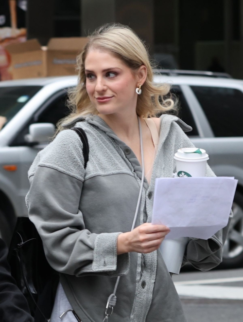 Meghan Trainor and Amelia Hamlin on Set The Beauty New York, April 2025