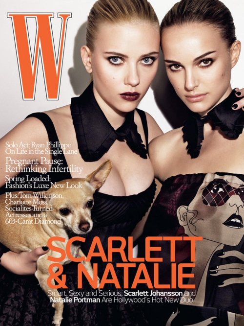 Natalie Portman and Scarlett Johansson for W Magazine, March 2008