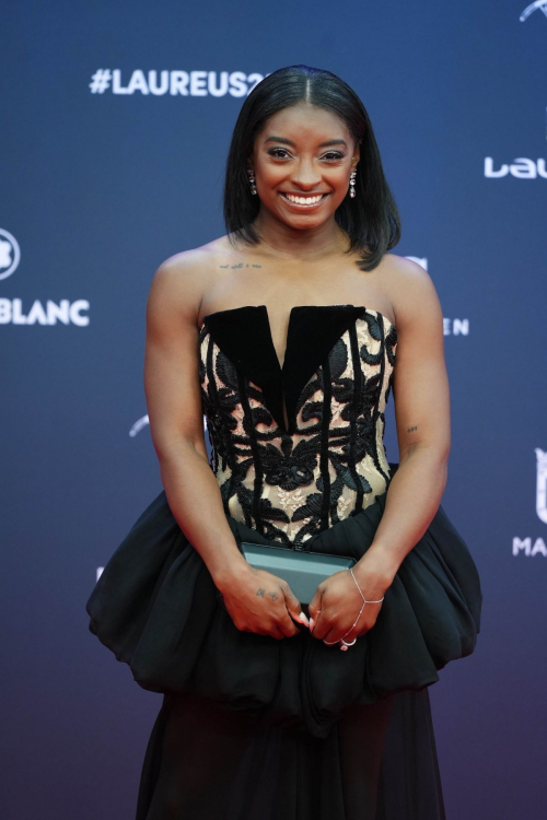 Simone Biles at 2025 Laureus World Sport Awards in Madrid, April 2025