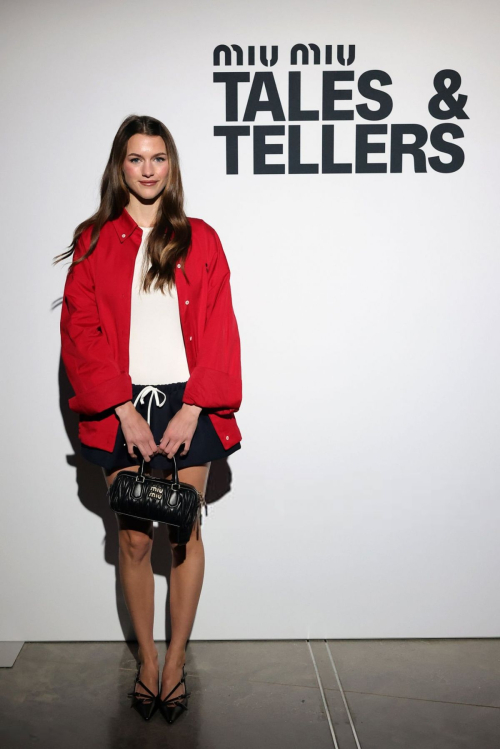 Chloe East at Miu Miu Tales Teller in NYC, May 2025