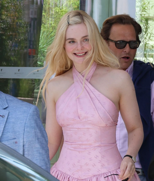 Elle Fanning in Chanel Dress on Croisette, May 2025 2