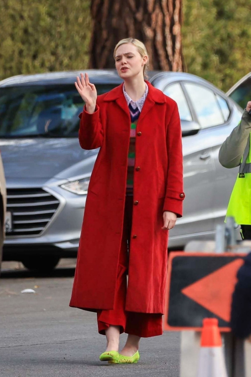 Elle Fanning on Set of Margot