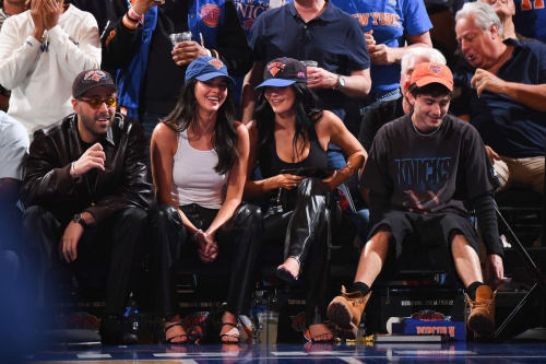 Kendall and Kylie Jenner with Timothee Chalamet at NBA Playoff, May 2025 5