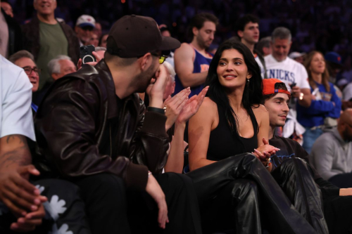 Kendall and Kylie Jenner with Timothee Chalamet at NBA Playoff, May 2025 8