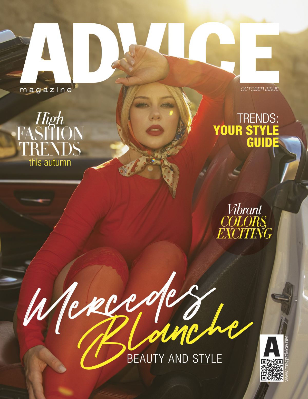 Mercedes Blanche for Advice Magazine Cover, Oct 2024