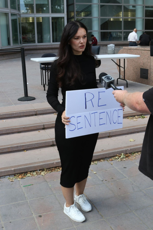 Natasha Blasick Outside Courthouse Hearing, May 2025 1
