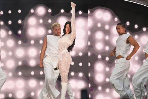 Dua Lipa Stuns in Sparkling Bodysuit and Fur Coat – Dublin Radical Tour June 2025 3