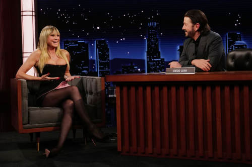 Heidi Klum Shines on Jimmy Kimmel Live in Black Mini Dress, June 2025 4