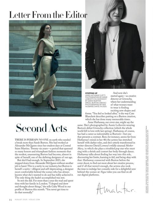 Anne Hathaway in Vogue US Editorial, August 2025 10