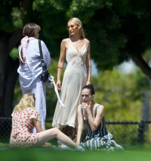 Bella Hadid arriving at baby shower in LA, July 2025 3