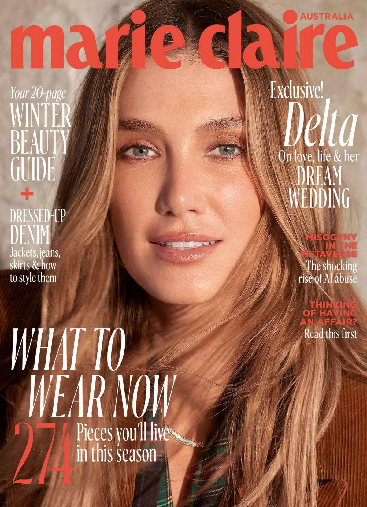 Delta Goodrem glows in Marie Claire Australia, Aug 2025