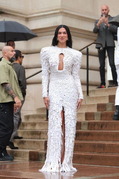 Dua Lipa at Schiaparelli show Paris Fashion Week, July 2025