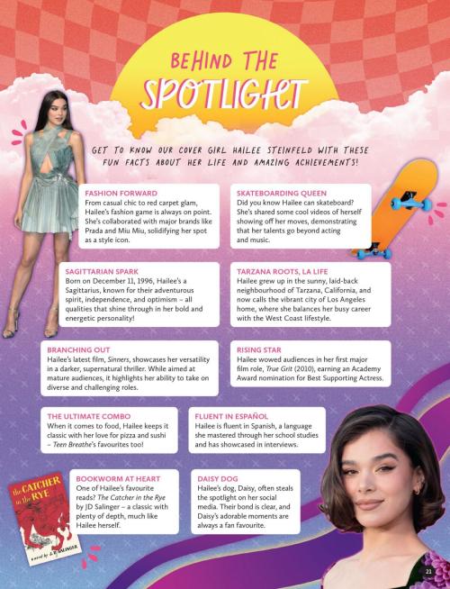 Hailee Steinfeld in Teen Breathe cover, 2025 2