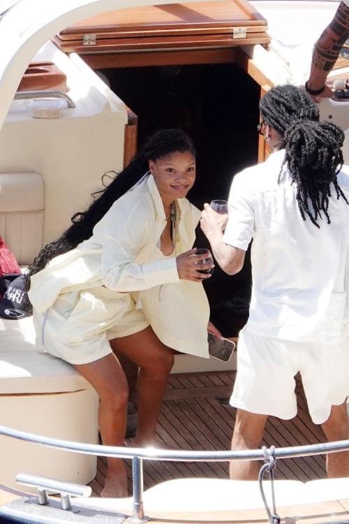 Halle Bailey in Bikini at Boat Day in Positano, June 2025 1