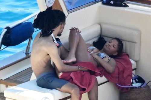 Halle Bailey in Bikini at Boat Day in Positano, June 2025 2