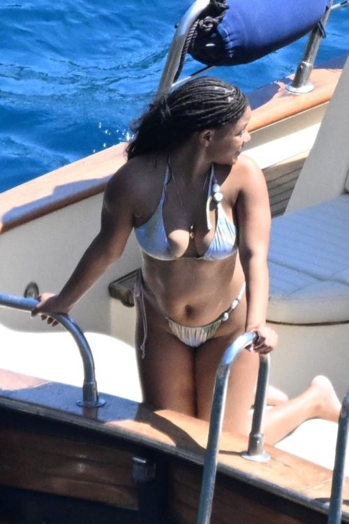 Halle Bailey in Bikini at Boat Day in Positano, June 2025 6