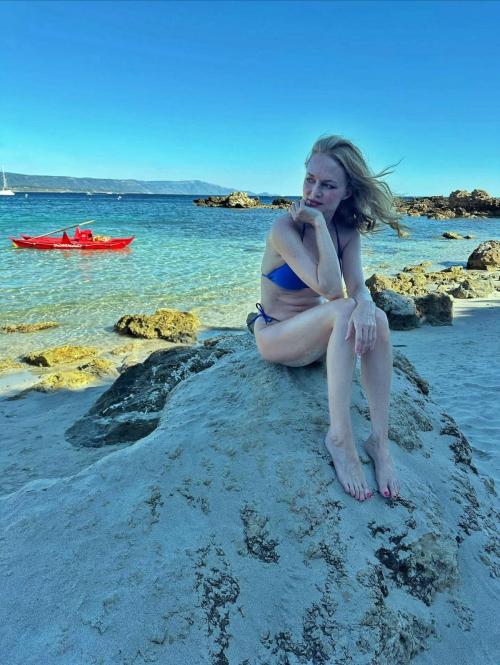 Heather Graham in Swimsuits on Sardinia Beach, June 2025 2