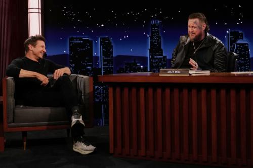 Jeremy Renner appears on Jimmy Kimmel Live, July 2025 2