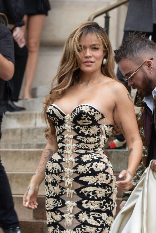 Karol G at Schiaparelli fashion event, July 2025