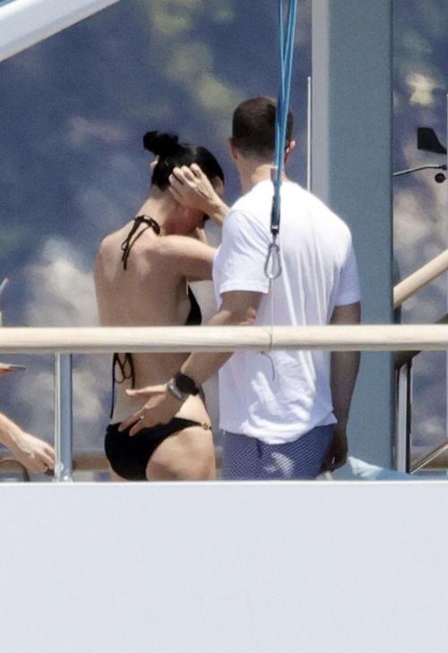 Katy Perry in black bikini on yacht, July 2025 6