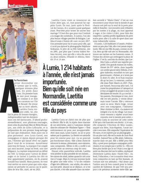 Laetitia Casta featured in Paris Match, July 2025 1