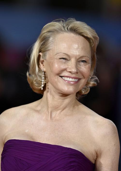 Pamela Anderson at Naked Gun premiere in London 2