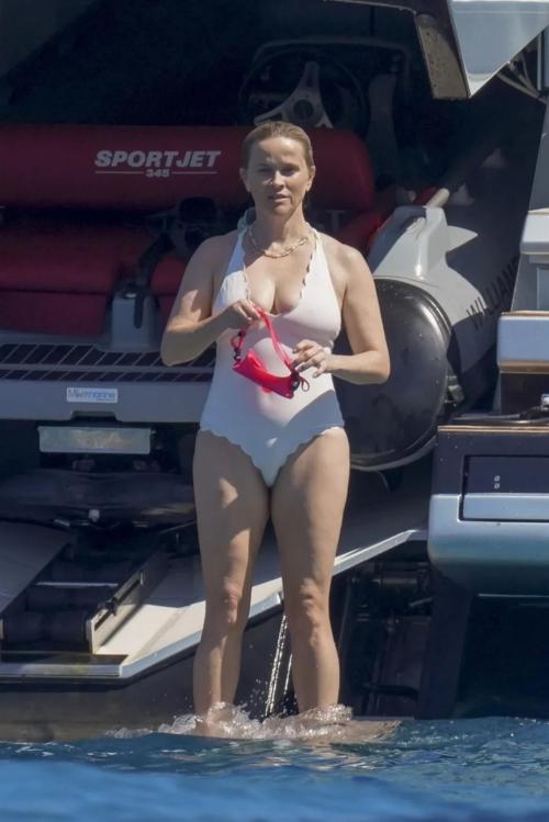 Reese Witherspoon in Swimsuit on Yacht, July 2025