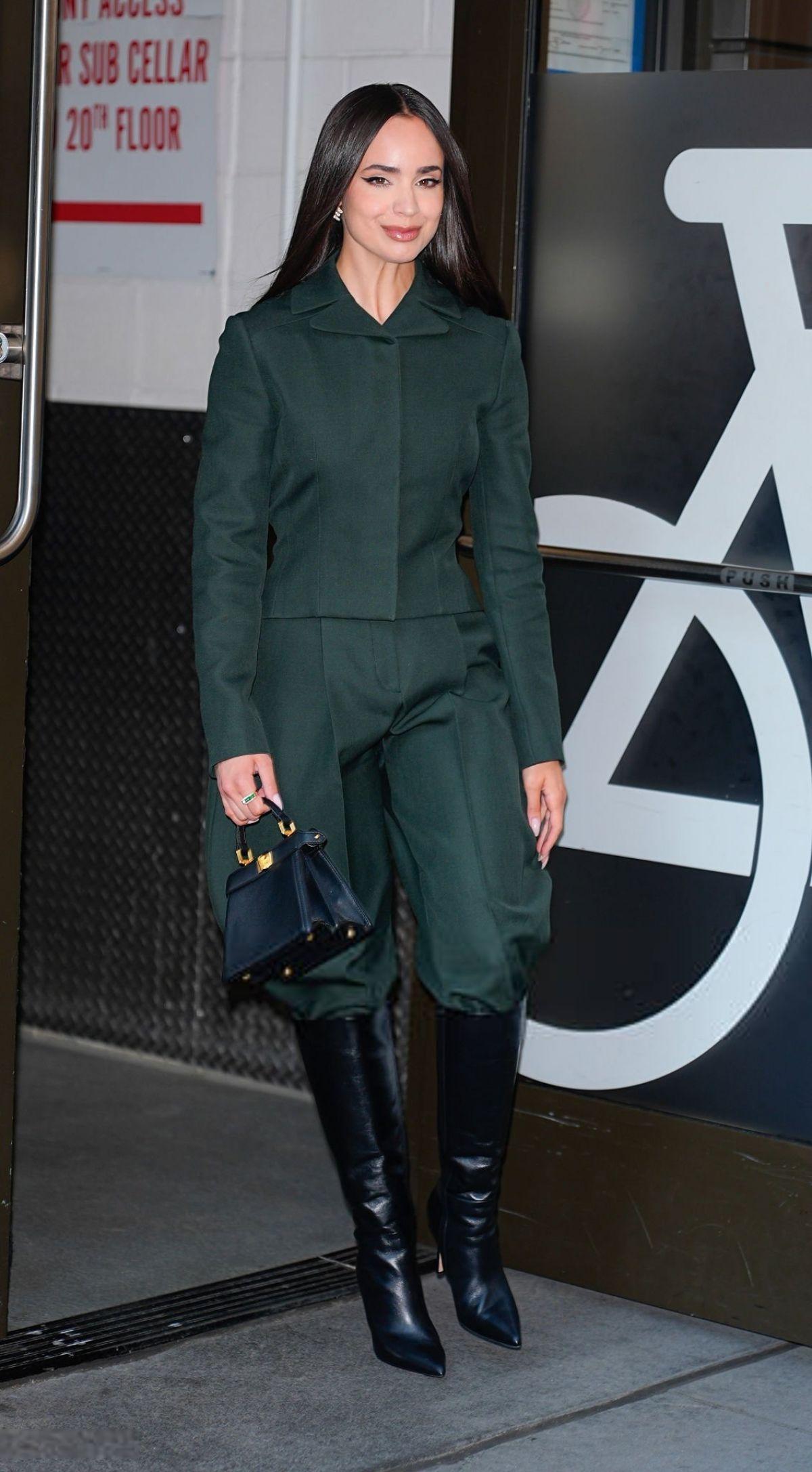 Sofia Carson arriving at ABC Studio NYC, July 2025