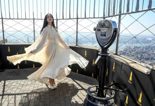 Sofia Carson visits Empire State Building, July 2025 4
