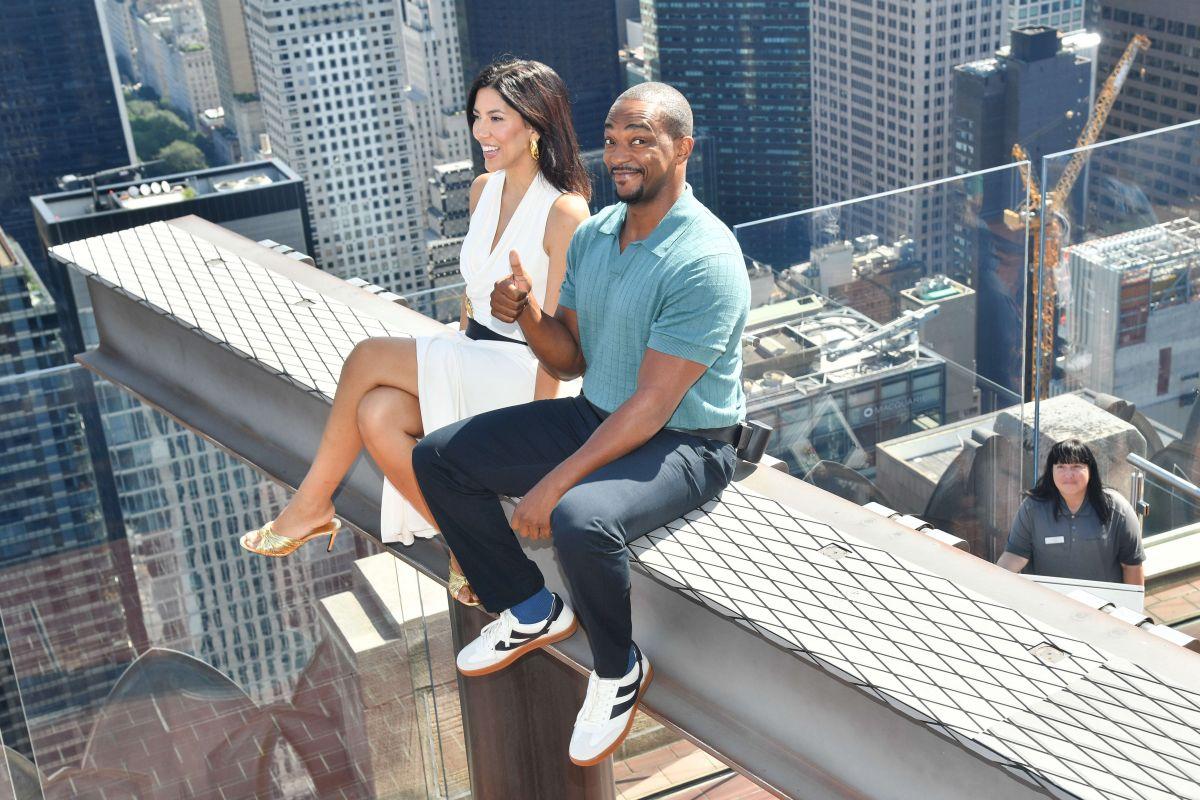 Stephanie Beatriz and Anthony Mackie at Twisted Metal Event July 2025