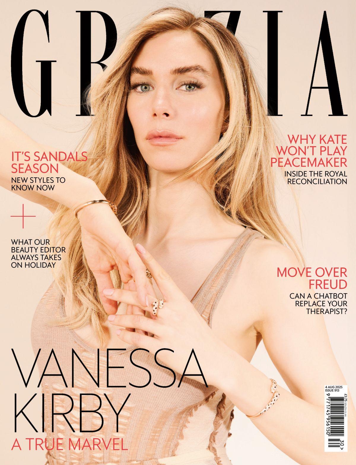 Vanessa Kirby graces Grazia UK cover, Aug 2025