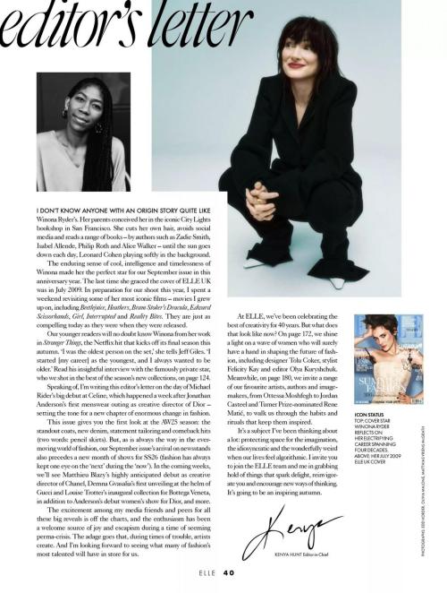 Winona Ryder chic in Elle UK magazine, September 2025 10